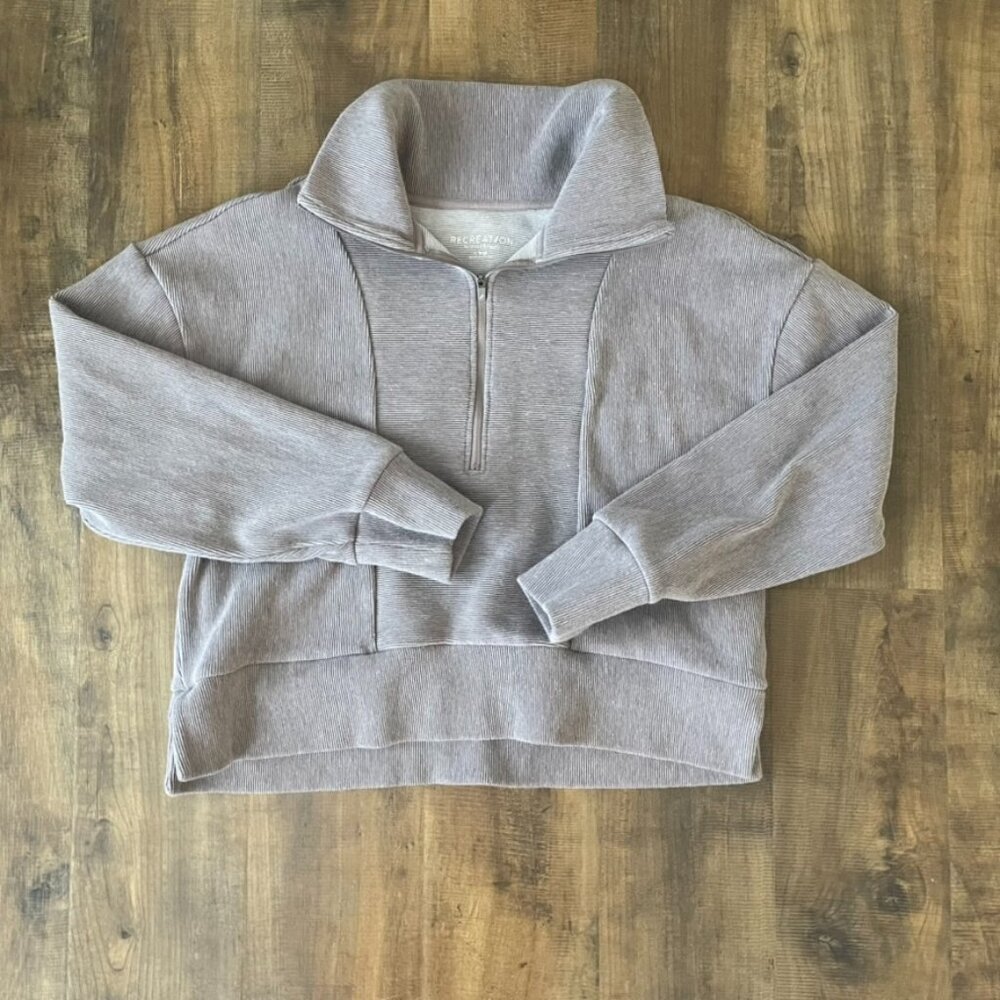 Recreation‎ by Thread & Supply Quarter Zip Pullover Driftwood Heather XL